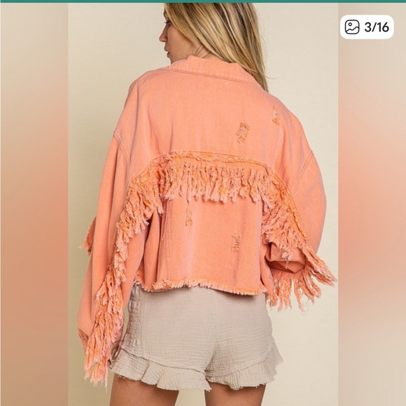 Cropped fringe denim jacket - Picture 8 of 8